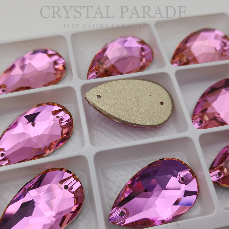 Zodiac Crystal Peardrop Sew on Stone - Light Fuchsia