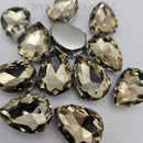 Luna Peardrop Sew on Stone in Silver Setting - Light Gold
