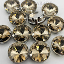 Luna Rivoli Sew on Stone in Silver Setting - Light Gold