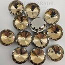 Luna Rivoli Sew on Stone in Silver Setting - Light Gold