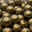 Preciosa Vintage Half-Drilled Round Pearls - Light Matte Gold