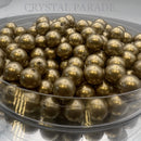 Preciosa Vintage Half-Drilled Round Pearls - Light Matte Gold