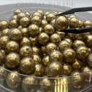 Preciosa Vintage Half-Drilled Round Pearls - Light Matte Gold