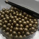 Preciosa Vintage Half-Drilled Round Pearls - Light Matte Gold