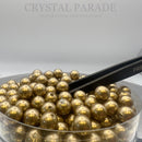 Preciosa Vintage Half-Drilled Round Pearls - Light Matte Gold