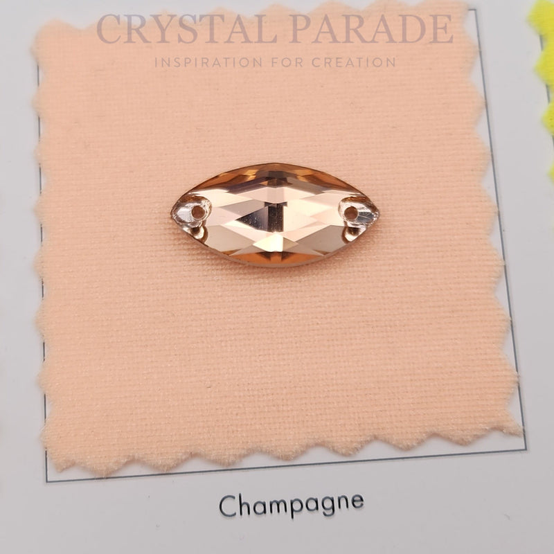 DISCONTINUED - Zodiac Crystal Navette Sew on Stone - Light Peach