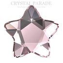 Swarovski 4mm Non Hot Fix Star Flower - Pack of 4 Light Rose