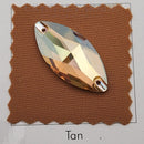 Zodiac Crystal Navette Sew on Stone - Light Smoked Topaz Shimmer