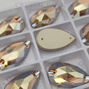 Zodiac Crystal Peardrop Sew on Stone - Light Smoked Topaz Shimmer