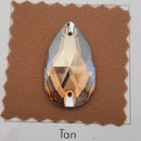 Zodiac Crystal Peardrop Sew on Stone - Light Smoked Topaz Shimmer