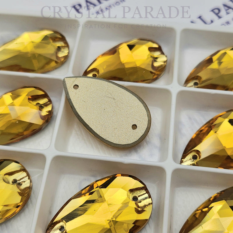 Limited Edition - Zodiac Crystal Peardrop Sew on Stone - Light Topaz
