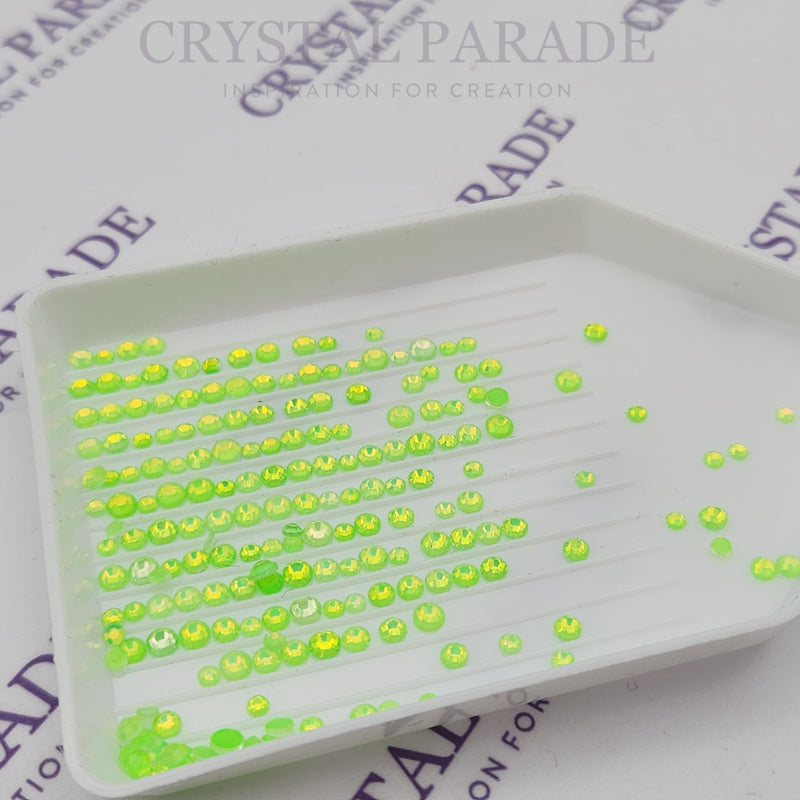 Zodiac Crystals Mixed Sizes Pack of 200 - Lime Neon Opal
