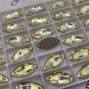 Zodiac Sew on Stone Navette - Luminous Green