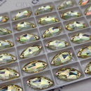 Zodiac Sew on Stone Navette - Luminous Green
