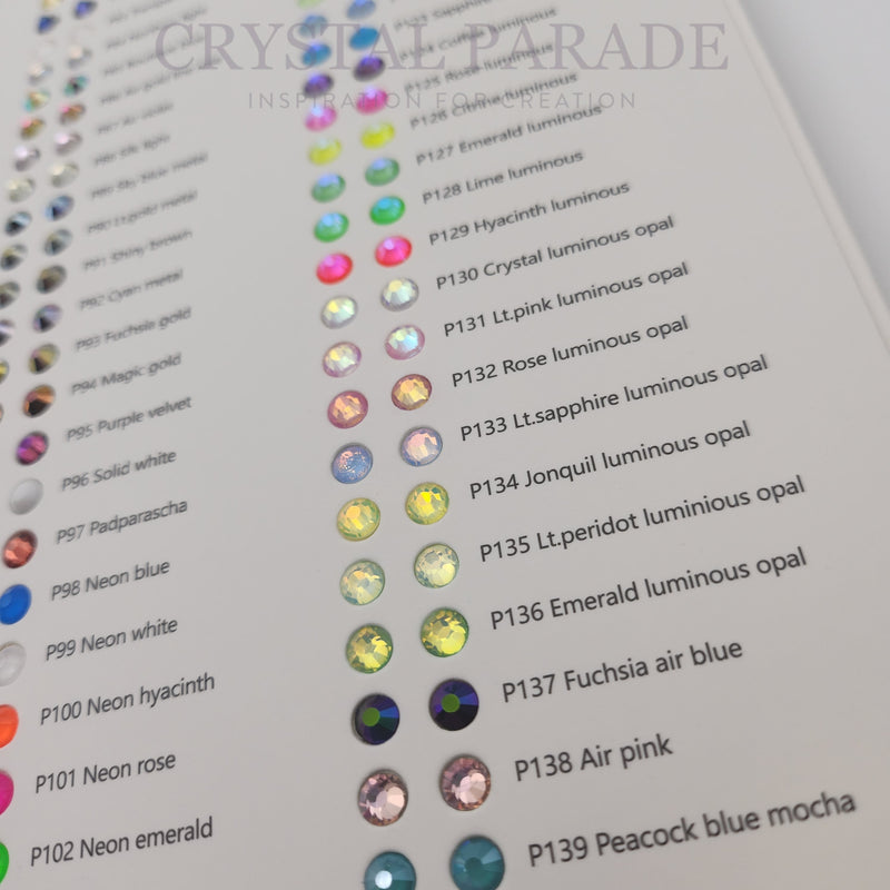 Luna Flatback Crystals Colour Chart