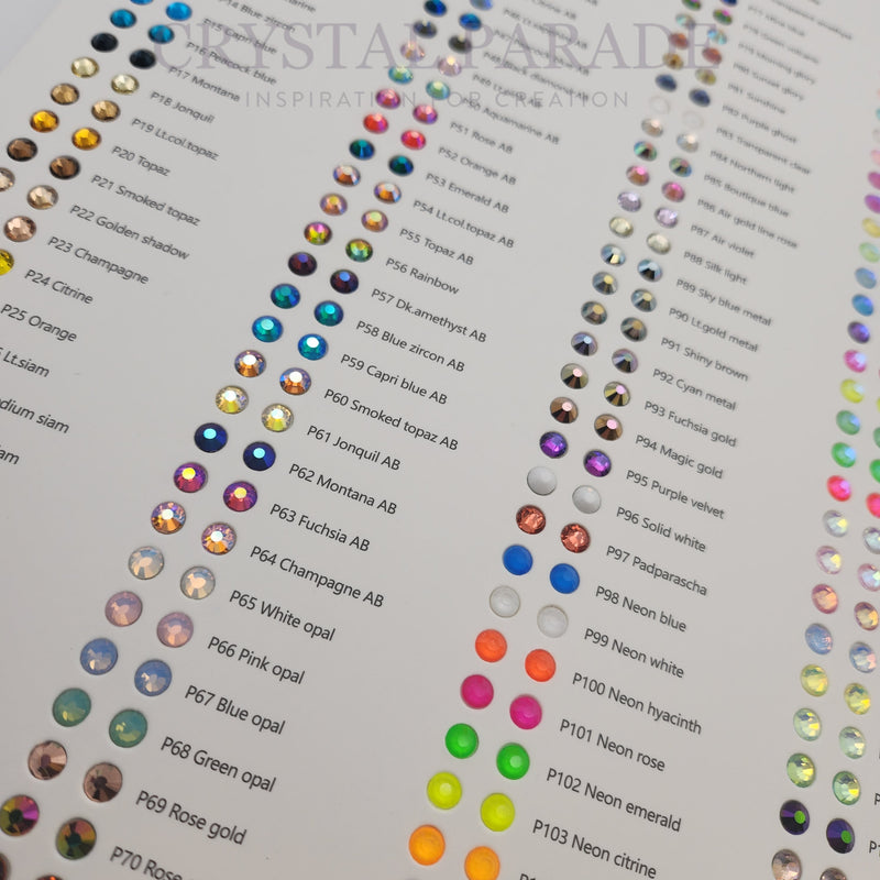 Luna Flatback Crystals Colour Chart