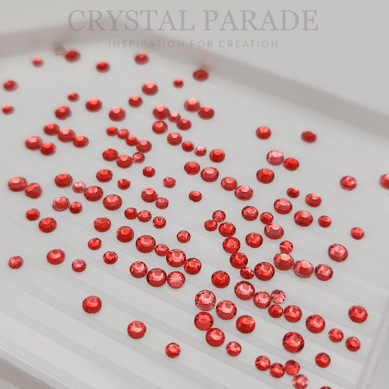 Zodiac Crystals Mixed Sizes Pack of 200 - Lustre Red