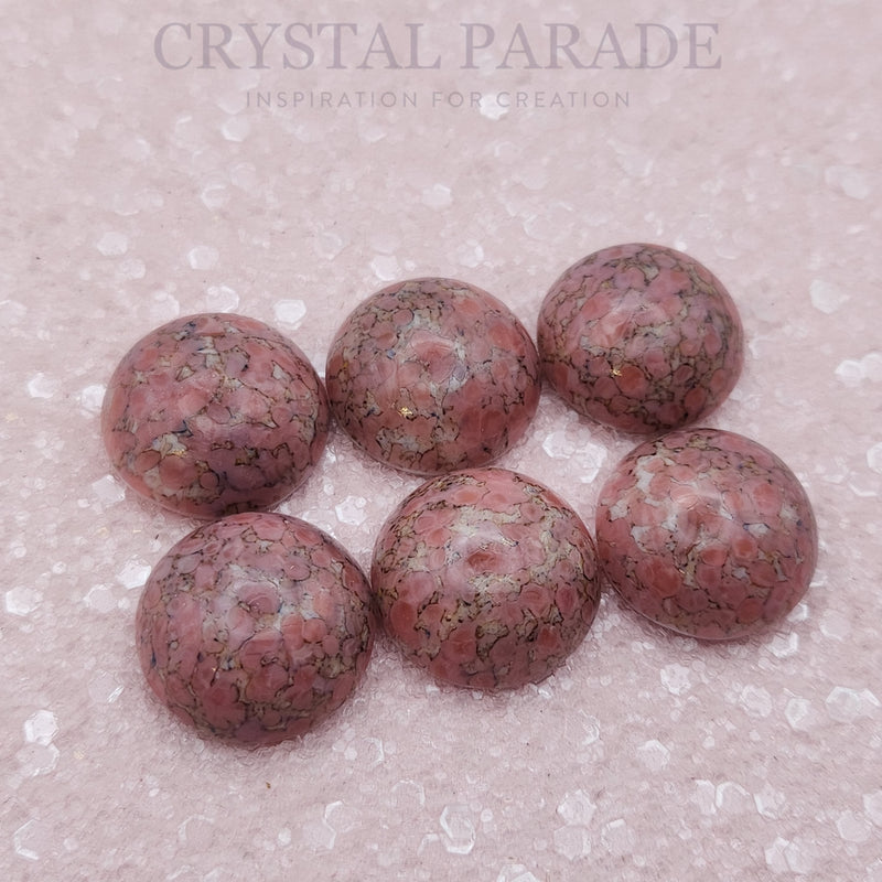 Preciosa Round Cabochons - Marble Pink (03989)