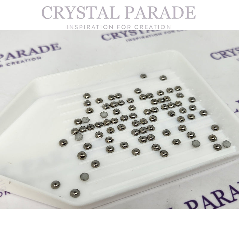 Zodiac Flatback Ceramic Pearls - Metallic Silver