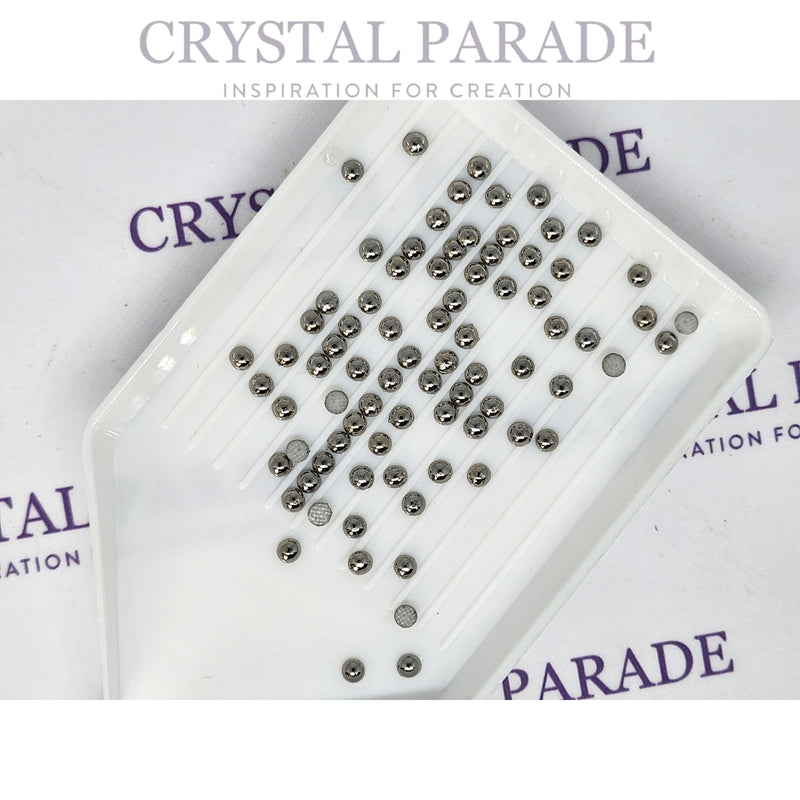 Zodiac Flatback Ceramic Pearls - Metallic Silver