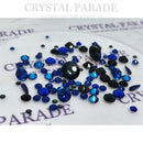 Swarovski & Zodiac Crystal Mix - Moody Blues x100