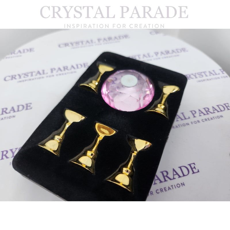 Magnetic Crystal Nail Tip Holder with 5 stands - Light Rose