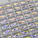 Zodiac Crystal Navettes - AB (No holes) 6x12mm