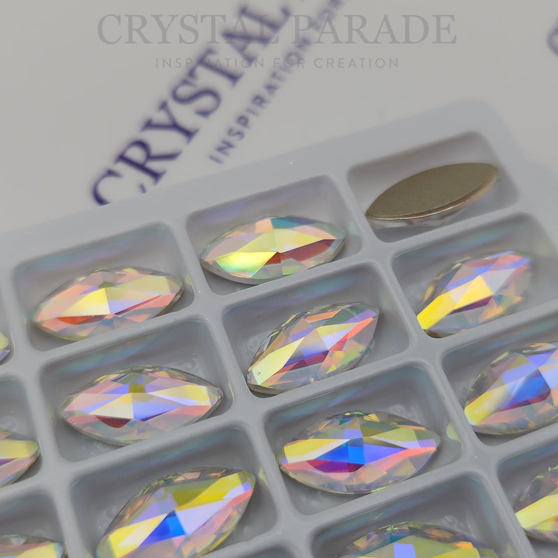 Zodiac Crystal Navettes - AB (No holes) 6x12mm