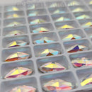 Zodiac Crystal Navettes - AB (No holes) 6x12mm