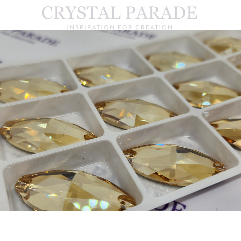 Zodiac Crystal Navette Sew on Stone - Golden Shadow