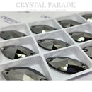 Zodiac Crystal Navette Sew on Stone - Jet Hematite