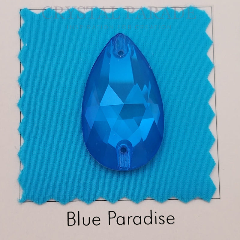 Zodiac Crystal Peardrop Sew on Stone - Neon Blue Shimmer