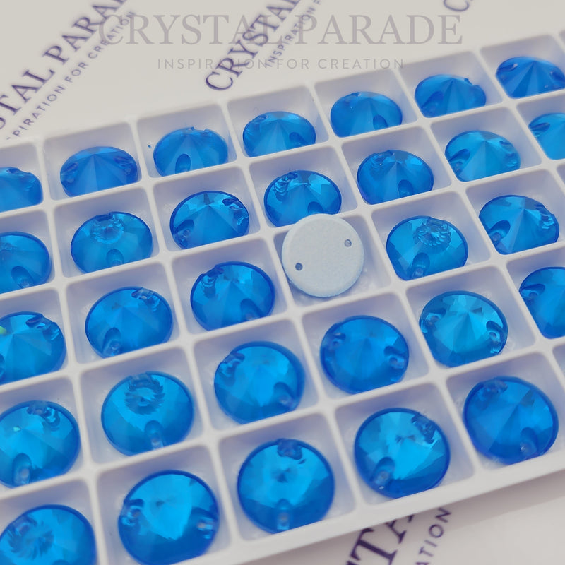 Zodiac Rivoli Sew on Stone - Neon Blue Shimmer