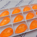 Limited Edition - Zodiac Crystal Peardrop Sew on Stone - Neon Orange