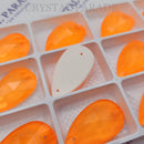 Limited Edition - Zodiac Crystal Peardrop Sew on Stone - Neon Orange