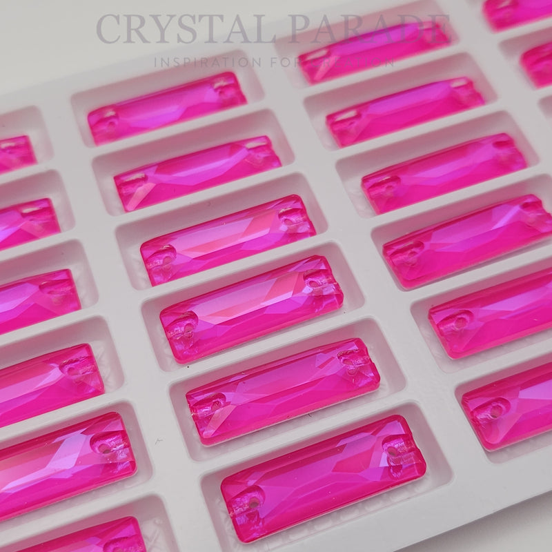 Zodiac Crystal Slim Baguette Sew on Stone - Neon Pink Shimmer