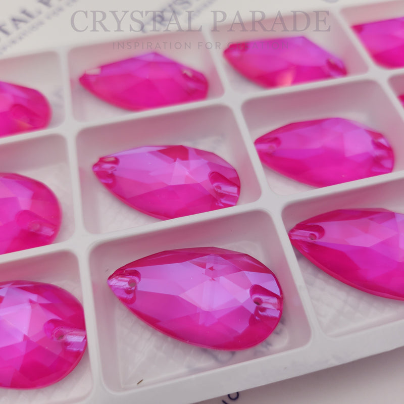 Zodiac Crystal Peardrop Sew on Stone - Neon Pink Shimmer