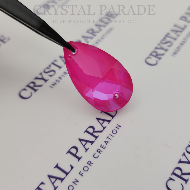 Zodiac Crystal Peardrop Sew on Stone - Neon Pink Shimmer