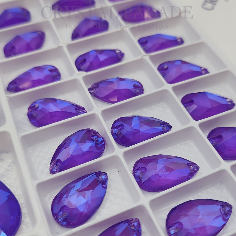 Zodiac Crystal Peardrop Sew on Stone - Neon Violet Shimmer