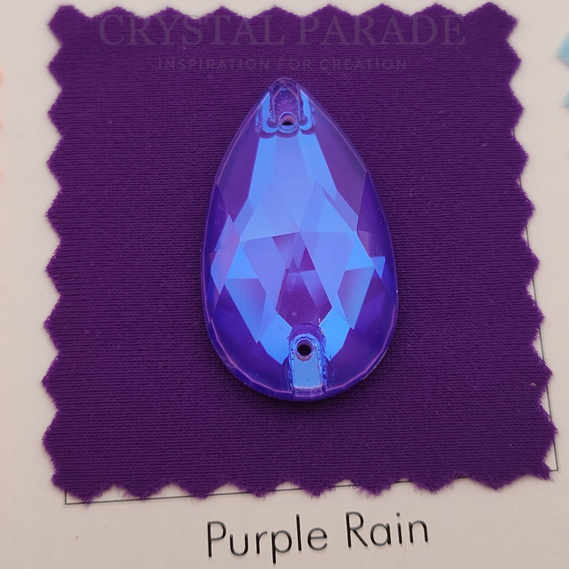 Zodiac Crystal Peardrop Sew on Stone - Neon Violet Shimmer