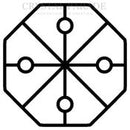 Octagon Chandelier Crystals (Four Holes) - Dove Grey