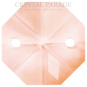 Octagon Chandelier Crystals (Four Holes) - Light Orange