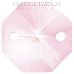 Octagon Chandelier Crystals (Four Holes) - Light Pink