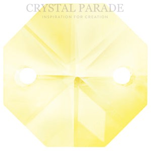 Octagon Chandelier Crystals (Four Holes) - Medium Yellow