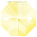 Octagon Chandelier Crystals (One Hole) - Medium Yellow