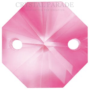 Octagon Chandelier Crystals (Four Holes) - Pink Candy