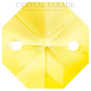 Octagon Chandelier Crystals (Four Holes) - Sharp Yellow