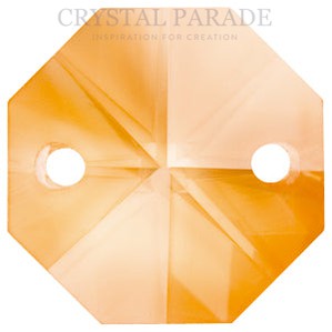 Octagon Chandelier Crystals (Four Holes) - Tangerine