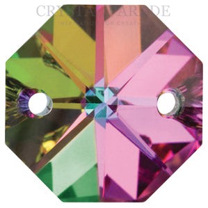 Octagon Chandelier Crystals (One Hole) - Vitrail Green