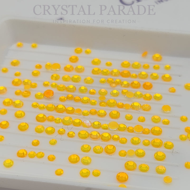 Zodiac Crystals Mixed Sizes Pack of 200 - Orange Neon Opal